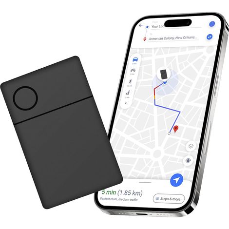 Localizzatore di oggetti, 1 scheda di localizzazione per portafoglio nera da 25 mm, localizzatore di portafoglio Bluetooth intelligente compatibile con Trova il mio, localizzatore di bagagli, valigie, (1/5)