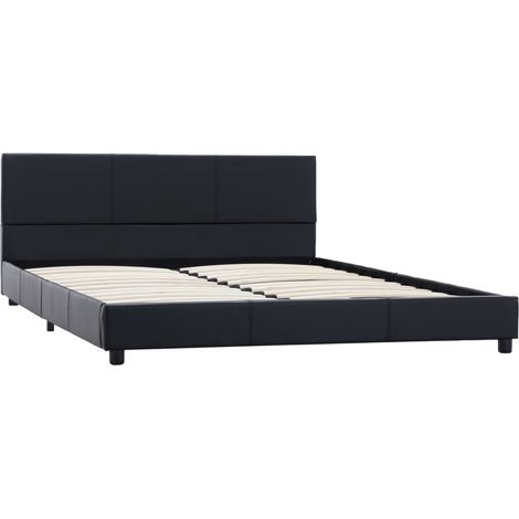 Maison Exclusive - Bettgestell Schwarz Kunstleder 140x200 cm