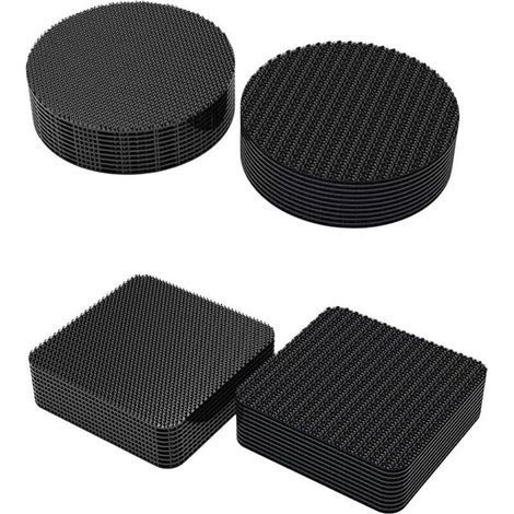 20 Pieces 10 es Double Sided Scratch Sticker, 5 5cm Extra Strong Adhesive Grip Tape Rectangle Double Sided Adhesive Black Powerful Reusable (1/4)