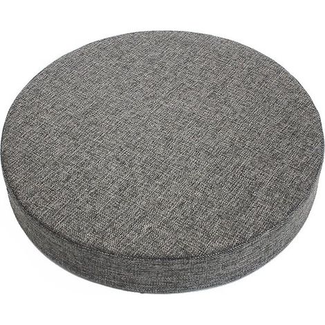 Coussin d'assise rond - 40 x 40 cm - Gris foncé - Coussin de chaise d'extérieur - Coussin de banc doux et confortable - Coussin de jardin - Coussin lavable (1/4)
