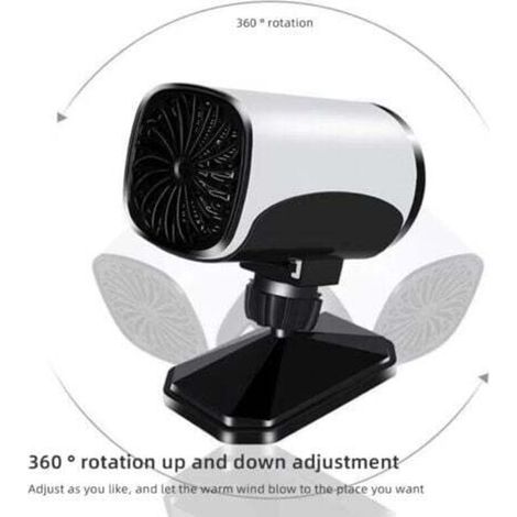 Riscaldatore per auto nero 12V, riscaldatore elettrico, sbrinamento, disappannamento, riscaldatore per auto