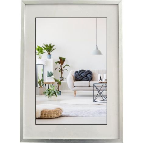 Cornice in alluminio Minimal 29,7x42 Formato A3 Argento per diplomi lauree Poster Formato A3 - 29,7x42 cm Colore Argento (1/5)