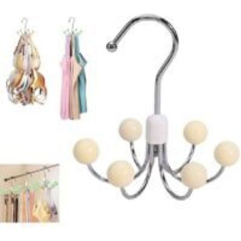 Porte-Vêtements Multifonction Gain De Place pour Placard – Organisateur Rotatif 360° Durable pour Sacs, Chapeaux, Ceintures, Cravates, Soutiens-Gorge Et Écharpes (Blanc)