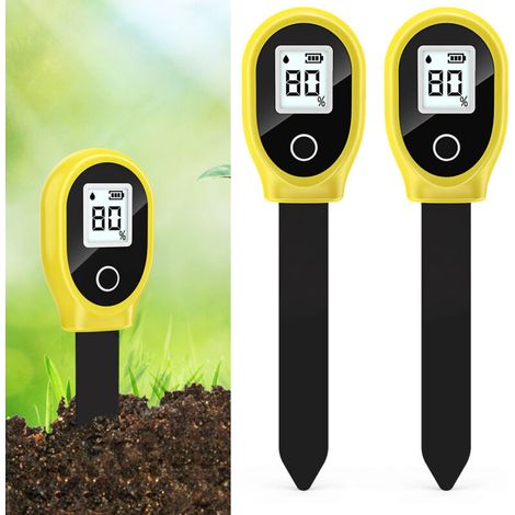 BOMCLAP Lot de 2 testeurs de sol, humidimètre pour terre, hygromètre portable pour plantes en pot, jardins et pelouses (1/5)