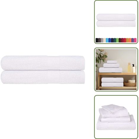 vidaXL Saunatücher 2 Stk. Weiß 80x200 cm 360 g/m² 100% Baumwolle (1/5)