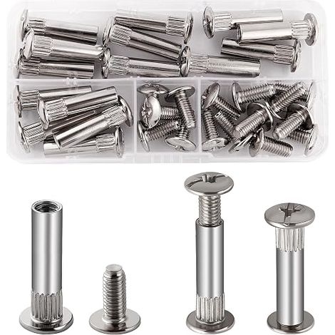 Threaded Cabinet Connector with M6 Screw Connection Screws Steel for 31-40mm Junction (1/5)