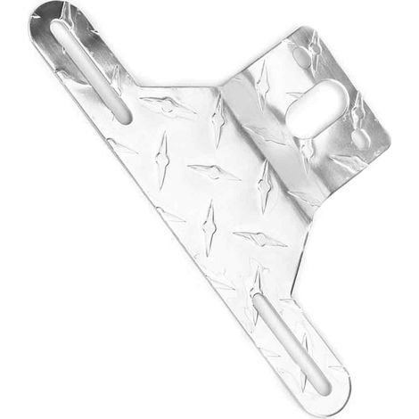 Soporte de montaje para luz de matrícula, aluminio plateado, resistente, universal, para remolques y camiones. (1/5)