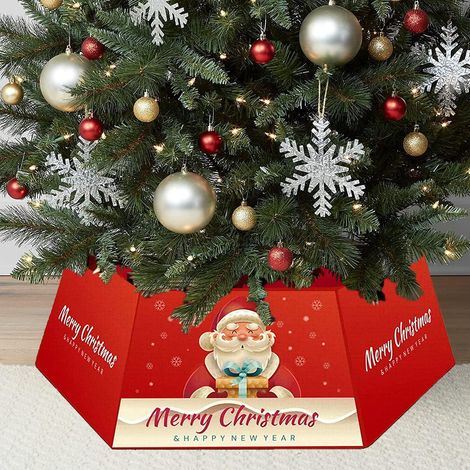 Jupes de sapin de Noël mignonnes,(627825cm) boîtes imprimées, boîtes hexagonales, décorations de jupe de sapin de Noël, fournitures de fête (1/5)