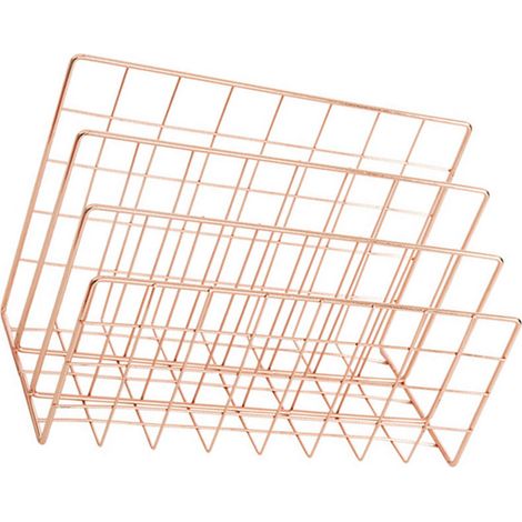 Porte-lettres en fer à trois compartiments, étagère multifonctionnelle, trieur de documents (1/5)