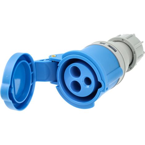 Jandei - Conector de potencia industrial 16A 2P+E 6H Hembra Aéreo Recto 200-250Vac IP44