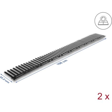 Tierabwehr Barriere / Taubenabwehr für Photovoltaik Anlagen 1 m - 2 Stück braun (122 mm)