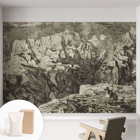 Papier peint intissé mural installation rapide du papier peint durable et résistante - Colle incluse gratuite Paysage montagneux 152x104 cm (1/5)