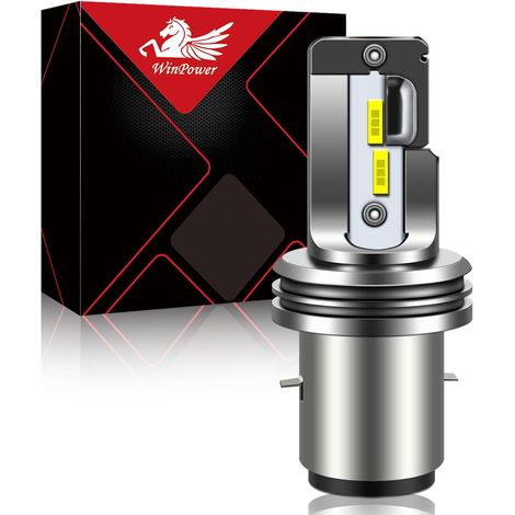 Ba20d LED Phare Ampoule 12V 18W Feu de route/croisement 6000K Lampe Blanc froid pour Scooter Moto, 1 Pièce (1/5)