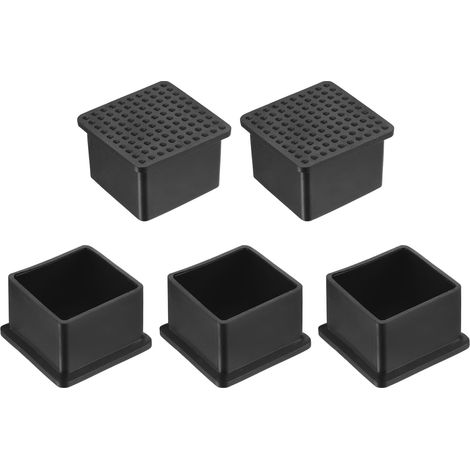 5 Pièces Bouchons Carrés en Plastique 38 x 38mm Noir (1/5)