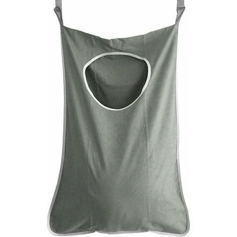 Organisateur de linge, panier à linge suspendu, panier à linge à suspendre, sac à linge peu encombrant avec crochets pour dortoir de salle de bain (gris) (1/5)