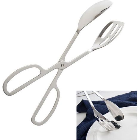 Pinze da cucina, pinze per insalata, pinze per insalata in acciaio inox, piccole pinze da portata, pinze da cucina multifunzionali per cucinare, grigliare, buffet, feste e dolci (1/5)
