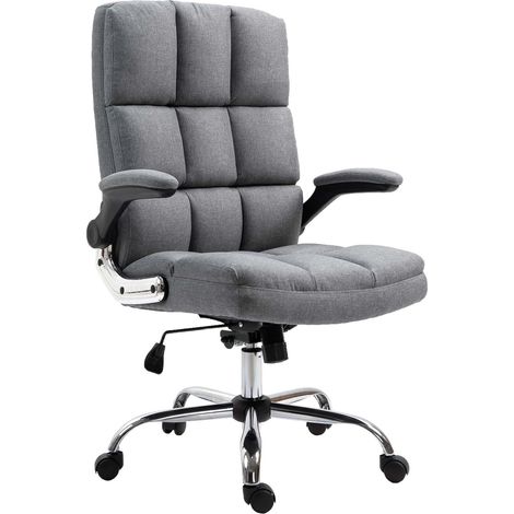 Chaise de bureau HWC-J21, chaise de bureau pivotante, réglable en hauteur - tissu/textile gris (1/5)