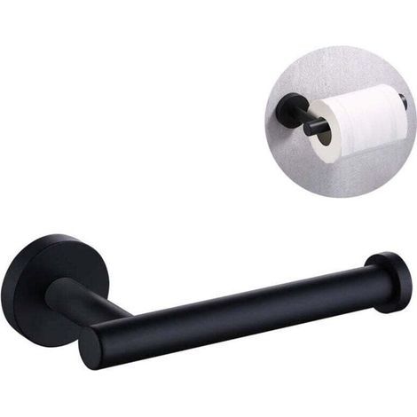 Porte-Papier toilette En Acier Inoxydable mat en SUS304 , Distributeur De Porte-Rouleau De Papier Hygiénique À Moitié Ouvert, Soutienmural Rond Pour Salle De Bain Et Cuisine ---- Noir (1/5)