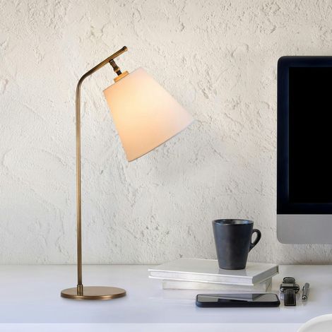 Lampe de chevet vintage, abat-jour écru orientable ZURICH (1/5)