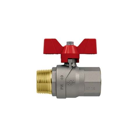 VALVOLA A SFERA M/F CON MANIGLIA A FARFALLA EVOLUTION- - MF 3/4 - pressione esercizio 40 bar - 2 pezzi FIV