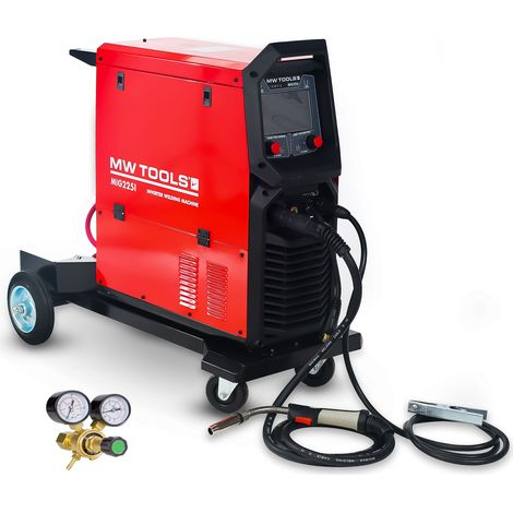 Mw Tools – Poste à souder MIG 30A-220A 230V – Soudage synergique avec écran LCD – Pour acier et inox – MIG225I