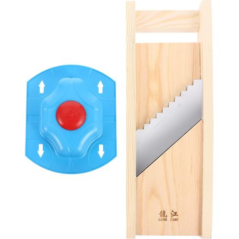 [NUNCA USADO]Juego de cortador de papas fritas inglés de acero inoxidable, cortador manual de papas, triturador de frutas con protector (1/4)