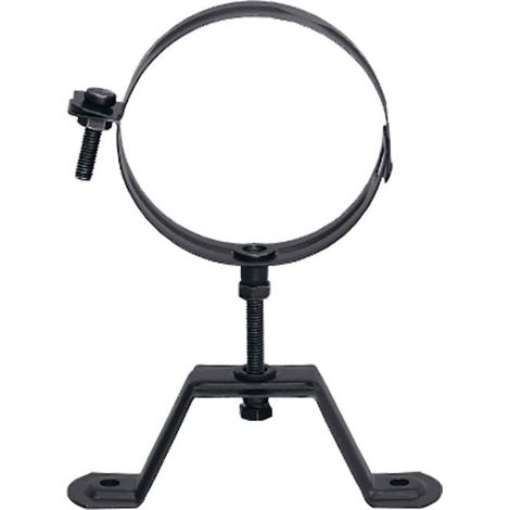 Morsetto da parete regolabile smaltato nero 850°C - Ø80mm per guida fumi di stufe e caminetti a pellet