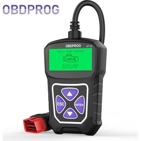 Escáner OBD2 multifunción OBDPROG MT100: lector de códigos de motor con 10 funciones de diagnóstico, visualización de datos en tiempo real y prueba I/M. Herramienta de diagnóstico automotriz multiling (1/4)