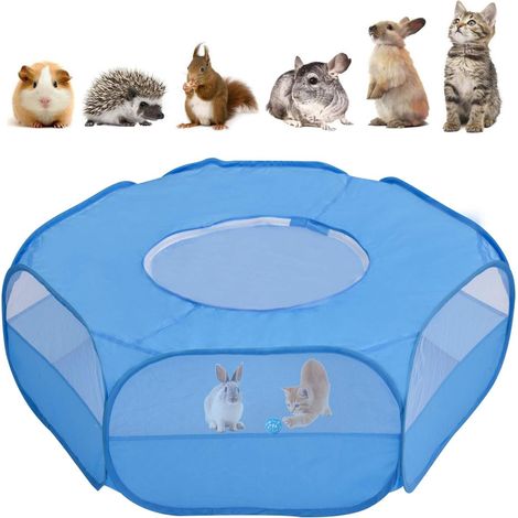 Parc à Animaux - Tente-Cage pour Petits Animaux avec Fermeture Éclair - Usage Intérieur et Extérieur - Dimensions Dépliée 100 x 38 cm - 1 Pièce (1/5)