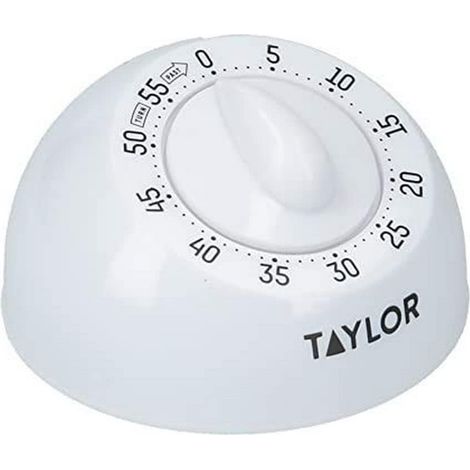 Minuterie de Cuisine, Alarme Rotative Classique et Mécanique pour le Compte à Rebours de Vos Préparations et de Cuisson au Four, 60 Minutes, Blanc (1/5)