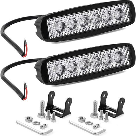 2 Pièces 15cm Phare de Travail LED 18W Projecteur LED Voiture 12V 24V Etanche IP67 Spot Feux Antibrouillard LED 1200lm Feux de Travail pour Voiture Camion Tracteur SUV Bateau (1/5)