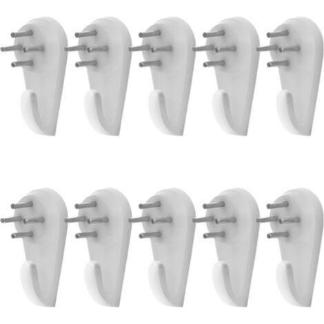 [NON UTILIZZATO] Set di 10 ganci per quadri a punta corta da 3 x 1,6 cm (bianchi), con speciale design in cemento per appendere quadri, foto, orologi e vestiti.