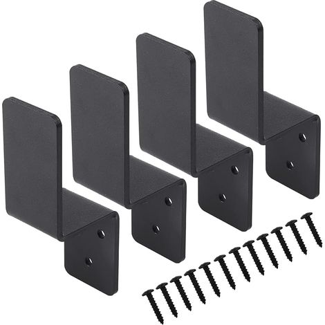 Lot de 4 supports de barricade de porte de 2 x 4 en acier pour bois de 2 x 4 comme renfort de porte de sécurité, brouilleur de porte, cintre à outils pour votre maison, grange, abri de jardin, garage, (1/5)