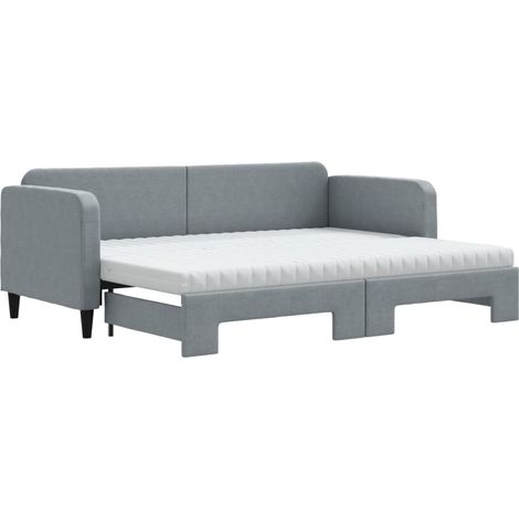 Maison Exclusive - Divano Letto Estraibile Materassi Grigio Chiaro 80x200 Tessuto