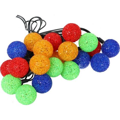 Lichterkette mit bunten LED-Kugeln, 4,75 m, netzbetrieben (1/4)