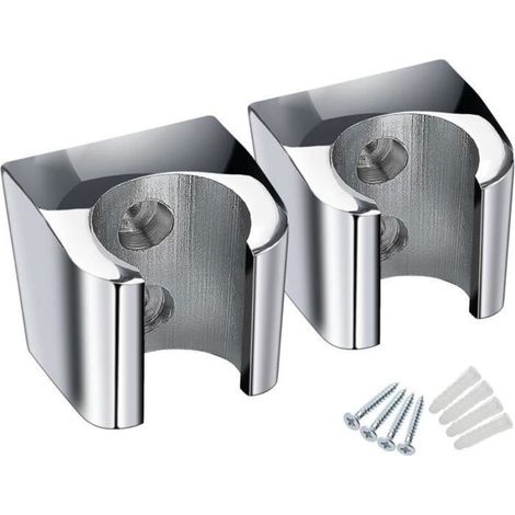 2pcs Support de Douche Support Accroche Fixation Porte Pommeau de Douche Support Douchette Mural Attache Pommeau de Douche Porte (1/4)
