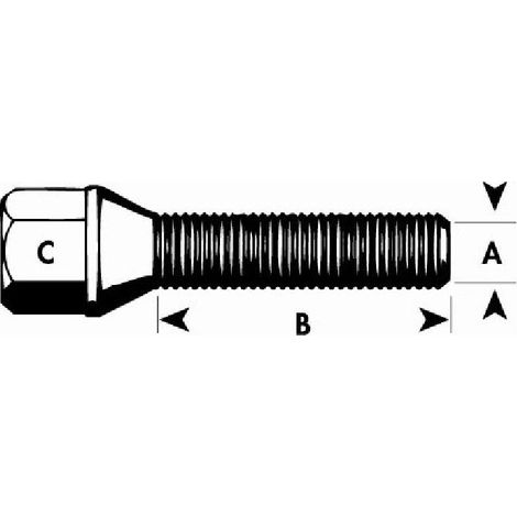 1 Vis de roue 14x150mm long 50mm tete 19mm