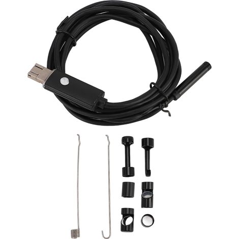 Endoskopkamera mit 6 einstellbaren LED-Leuchten, halbstarrem Kabel, 360°-Drehung, IP67 wasserdicht, USB-Inspektion für Telefon/Tablet, schwarz, 2 m / 6,6 ft. (1/5)