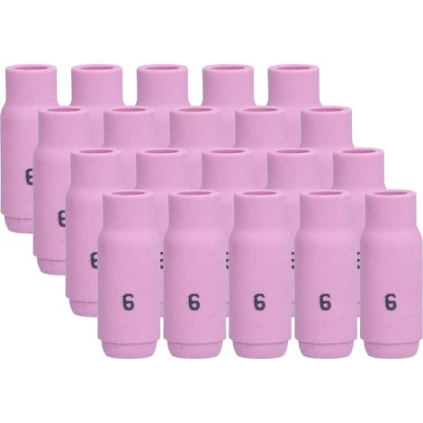 Packung mit 20 Keramik-TIG-10N48-Düsen, Gaslinse Nr. 6 für GTAW-Schweißgeräte, Argon-Schweißzubehör, Hochleistungs-Feuerfestspitzen. (1/5)