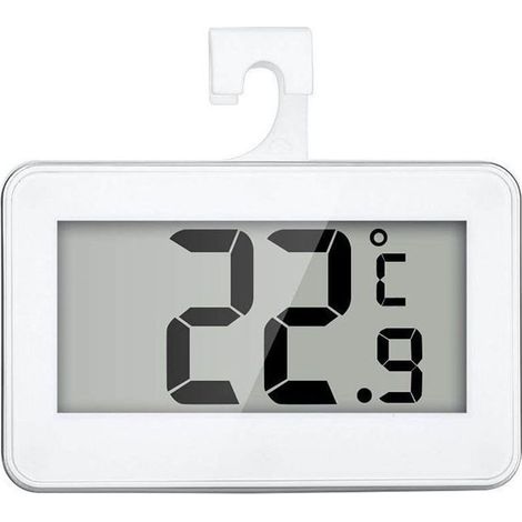Thermomètre de réfrigérateur, lot de 2, thermomètres numériques LCD pour réfrigérateur et congélateur, avec crochet de suspension et support rétractable (1/3)