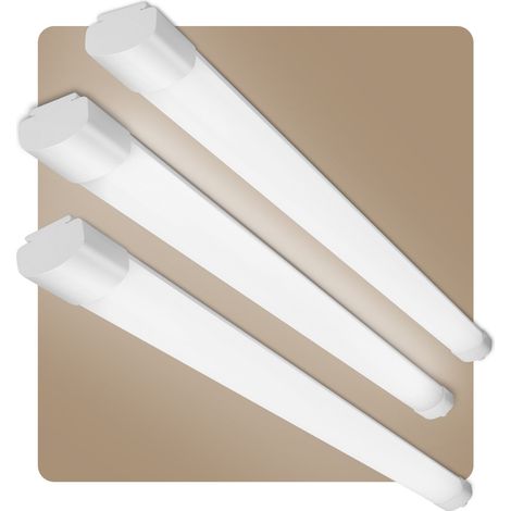 Pack de 3 Tube LED 120CM, Plafonnier LED 36W 4000LM 4000K IP65 Étanche pour Garage,Cave, Bureau, Salle de Bain (1/5)