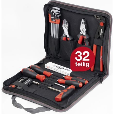 Wiha Werkzeug Set Mechaniker gemischt 32-tlg. inkl. Werkzeugmappe I kompakte Grundausstattung inkl. Tasche I robust und platzsparend (36390) (1/5)