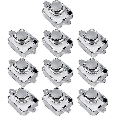 Set mit 10 Druckknopfschlössern für Schubladen, Schränke und Türen von Wohnmobilen und Wohnwagen (silber, 10 Stück)