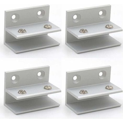 Abrazaderas de vidrio en forma de F para montaje en pared, para ducha, estantes y paneles (10-12 mm) (1/4)
