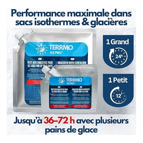Grand Pain de Glace pour Glacière Sac Isotherme Bloc Réfrigérant Longue Durée 24 72 h Bloc de Glace Réutilisable Gel XL 830 ml 25 25 cm Lot de 2 (1/4)