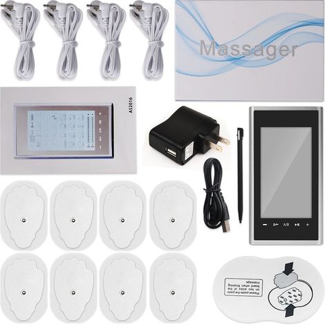 24-Modus-EMS-Elektromuskelstimulator, 4 Ausgangskanäle, TENS-Gerät, Physiotherapiegerät, Pulsmassagegerät, Direktversand  01918-AquaForge