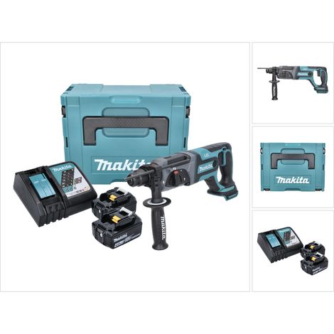 Makita DHR 241 RMJ Akku Bohrhammer 18 V 2,0 J SDS plus + 2x Akku 4,0 Ah + Ladegerät + Makpac