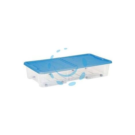 CONTENITORE SOTTOLETTO MASTERBOX COLORE TRASPARENTE/BLU ART.511 - cm.77x39x15h. - lt.35