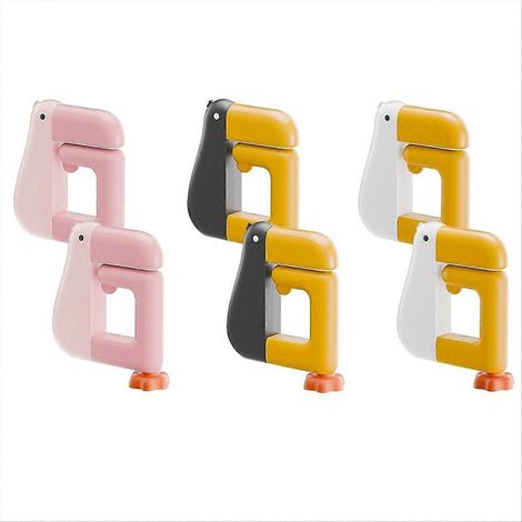 Lot de 6 crochets de bureau, crochet pour sac à main de table, crochet amovible portable en forme de canard, antidérapant, sans perçage. (1/5)