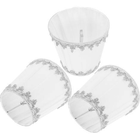 Lot de 3 abat-jour modernes en tissu à clipser E14 pour bougie, lustre, décoration d'hôtel ou de karaoké (1/5)